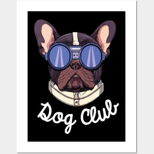 Frenchie Dog Club Pilot Dog Lover Frenchie Posters and Art